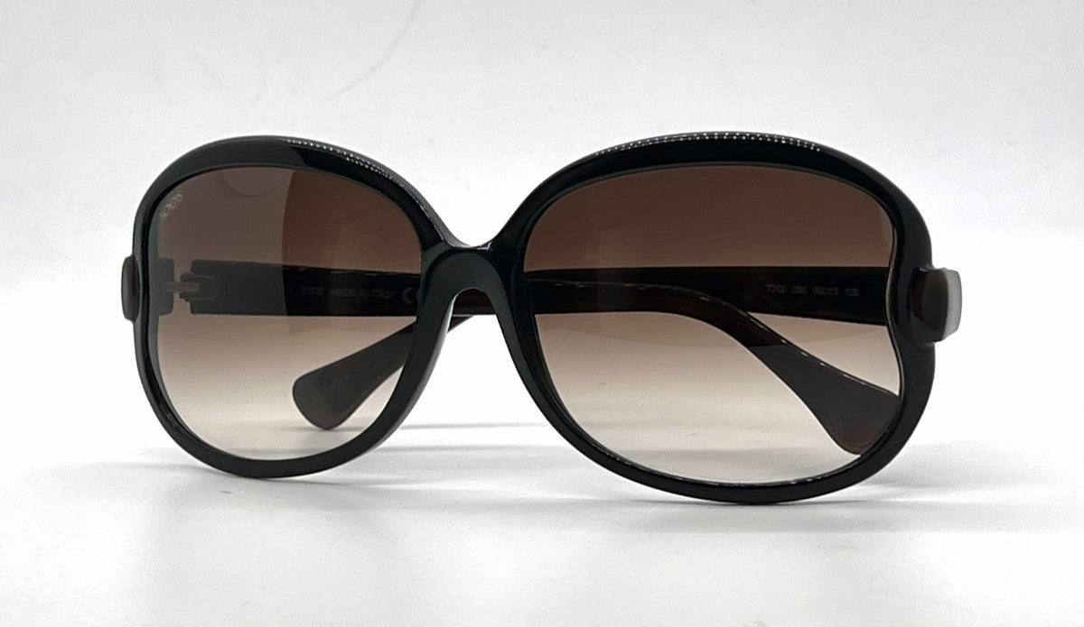 Tod's TO03 05K Black / Tortoise Butterfly Sunglasses-Havana Gradient Lenses-Unworn
