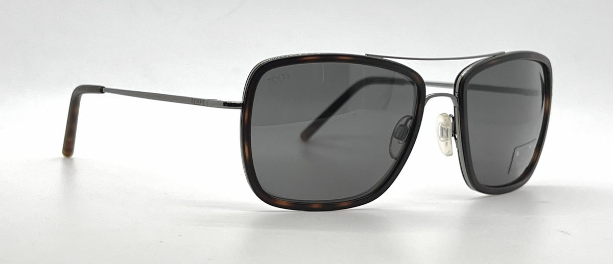 Tod's TO64 56A Dark Tortoise / Gunmetal Aviator Sunglasses-Grey Lenses-Unworn