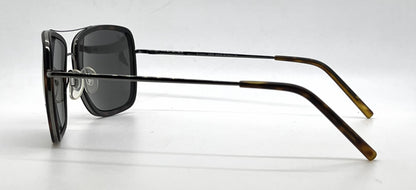 Tod's TO64 56A Dark Tortoise / Gunmetal Aviator Sunglasses-Grey Lenses-Unworn