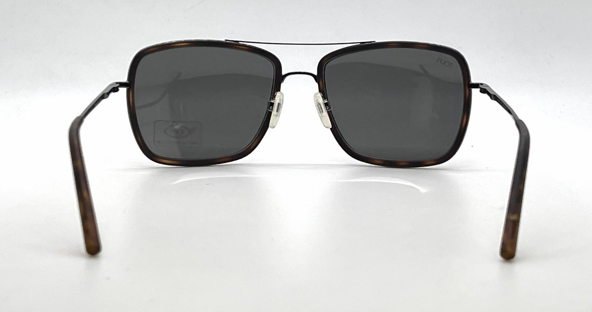 Tod's TO64 56A Dark Tortoise / Gunmetal Aviator Sunglasses-Grey Lenses-Unworn