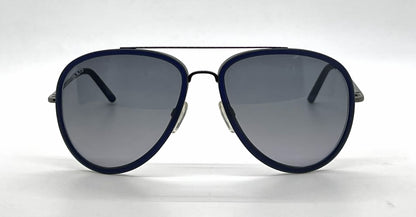 Tod's TO63 90B Matte Blue / Gunmetal Aviator Sunglasses-Grey Gradient Lenses-Unworn-Italy
