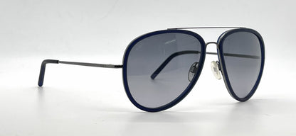 Tod's TO63 90B Matte Blue / Gunmetal Aviator Sunglasses-Grey Gradient Lenses-Unworn-Italy