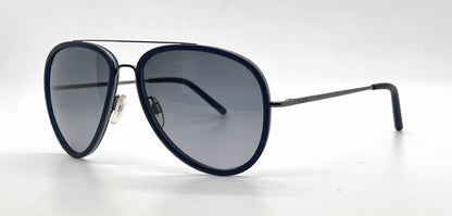 Tod's TO63 90B Matte Blue / Gunmetal Aviator Sunglasses-Grey Gradient Lenses-Unworn-Italy