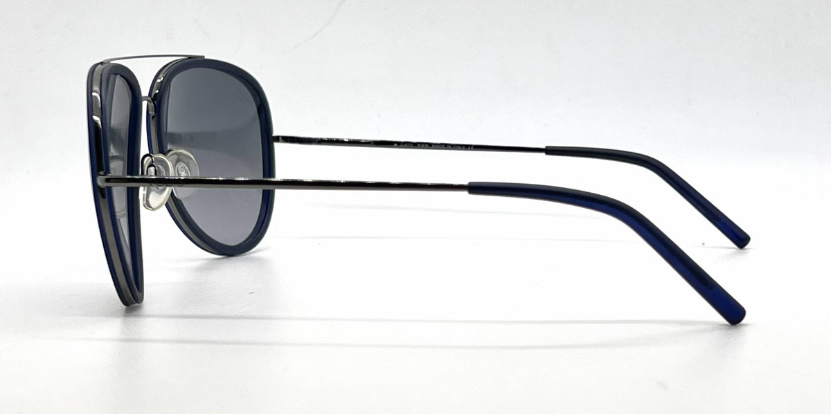 Tod's TO63 90B Matte Blue / Gunmetal Aviator Sunglasses-Grey Gradient Lenses-Unworn-Italy