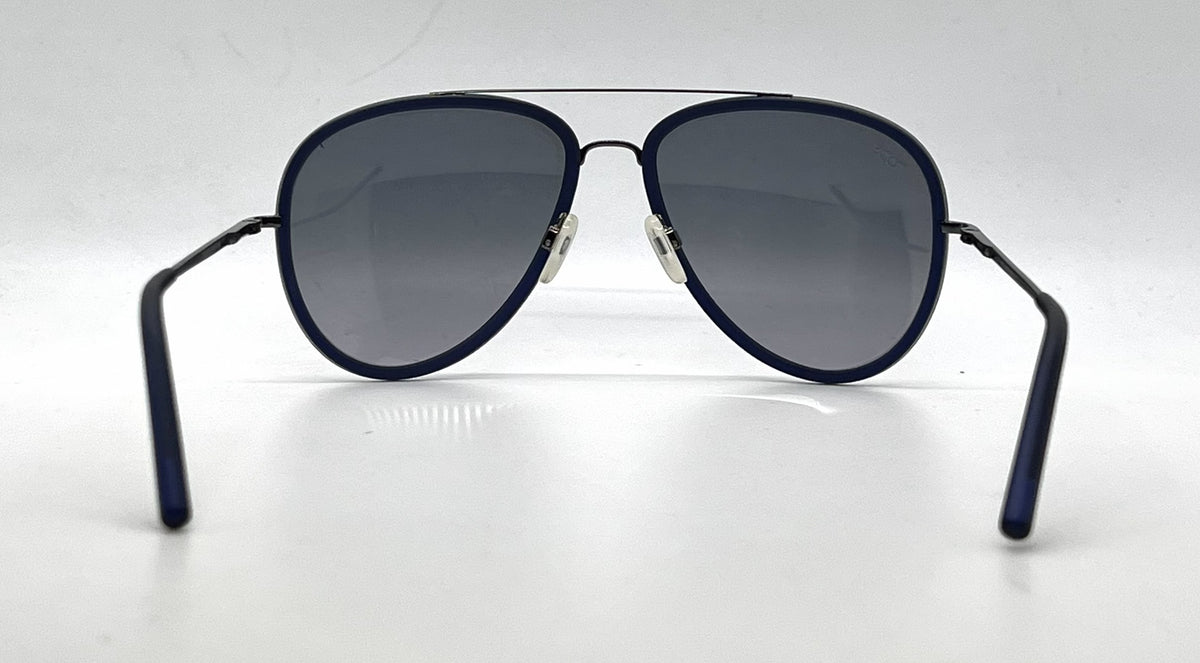 Tod's TO63 90B Matte Blue / Gunmetal Aviator Sunglasses-Grey Gradient Lenses-Unworn-Italy