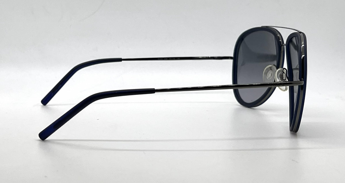 Tod's TO63 90B Matte Blue / Gunmetal Aviator Sunglasses-Grey Gradient Lenses-Unworn-Italy