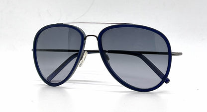 Tod's TO63 90B Matte Blue / Gunmetal Aviator Sunglasses-Grey Gradient Lenses-Unworn-Italy
