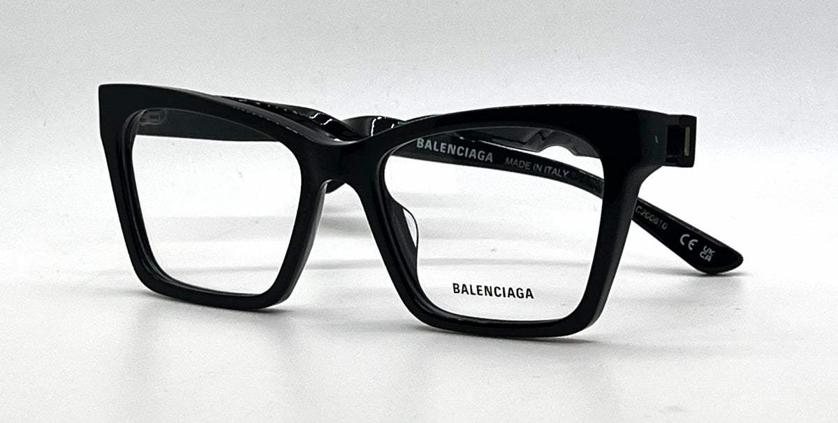 Balenciaga BB0210O 001 Black Acetate Eyeglasses-Unworn-Italy