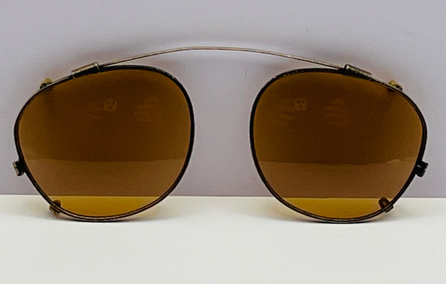 ANTIQUE 45mm ClipOn-Gold Engravings and Patina with Brand New Berko’s Designs Lenses™️ Custom Solid Persimmon Lenses