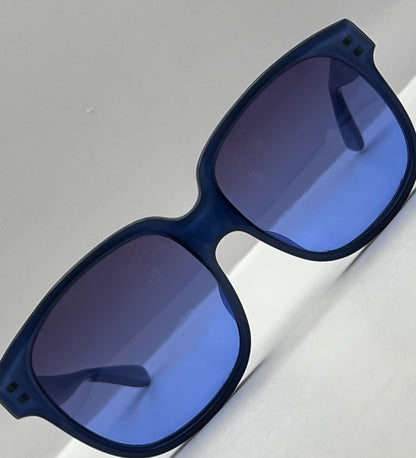 Vintage Emmanuelle Khanh 8080 85-Truculent Caribbean Blue Frame-with Brand New Custom “Berkos Designs” Gradient Lenses