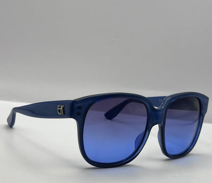 Vintage Emmanuelle Khanh 8080 85-Truculent Caribbean Blue Frame-with Brand New Custom “Berkos Designs” Gradient Lenses