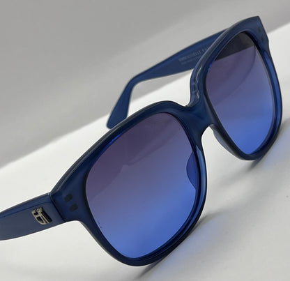 Vintage Emmanuelle Khanh 8080 85-Truculent Caribbean Blue Frame-with Brand New Custom “Berkos Designs” Gradient Lenses