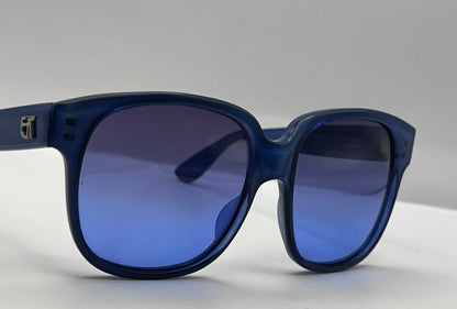 Vintage Emmanuelle Khanh 8080 85-Truculent Caribbean Blue Frame-with Brand New Custom “Berkos Designs” Gradient Lenses