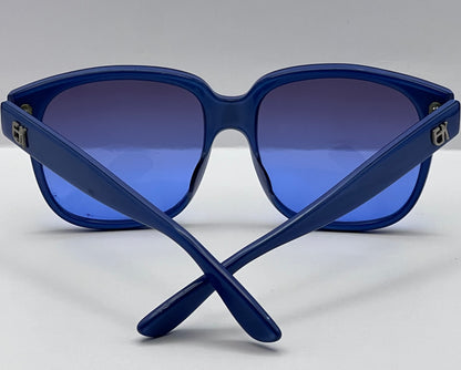 Vintage Emmanuelle Khanh 8080 85-Truculent Caribbean Blue Frame-with Brand New Custom “Berkos Designs” Gradient Lenses