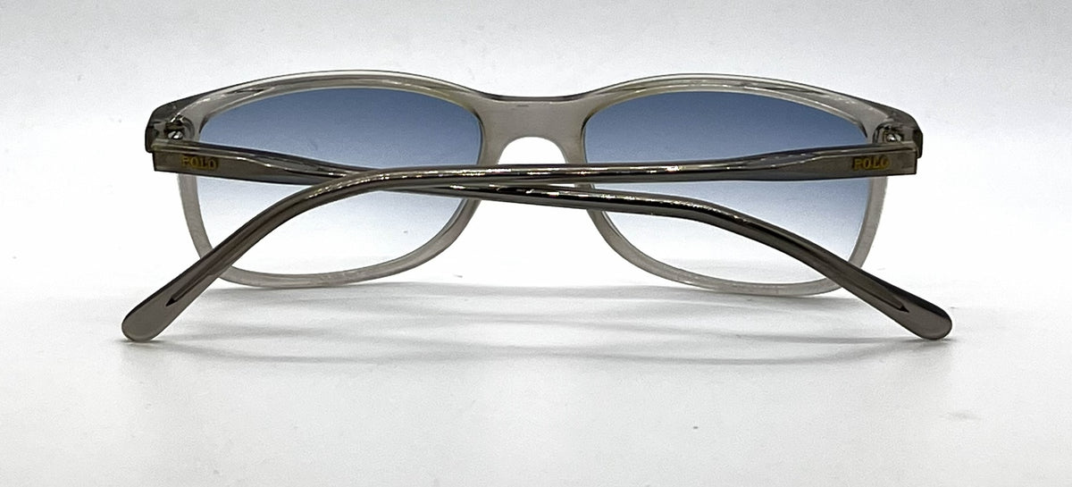 Polo Ralph Lauren PH2155 Transparent Grey Sunglasses-Custom Blue Gradient Lenses-Unworn