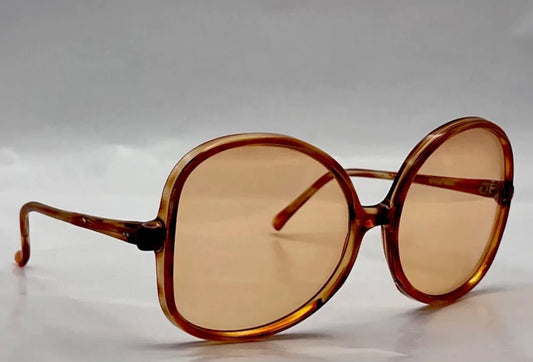 Vintage Oversized RELAXING ROUNDS- w/Brand New Custom “Berkos Designs” Soft Persimmon Lenses