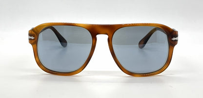 Persol Jean PO3310S 96/56 Terra di Siena Square Sunglasses-Light Blue Lenses-Unworn