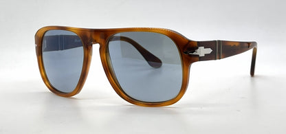 Persol Jean PO3310S 96/56 Terra di Siena Square Sunglasses-Light Blue Lenses-Unworn