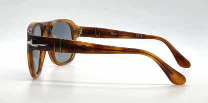 Persol Jean PO3310S 96/56 Terra di Siena Square Sunglasses-Light Blue Lenses-Unworn