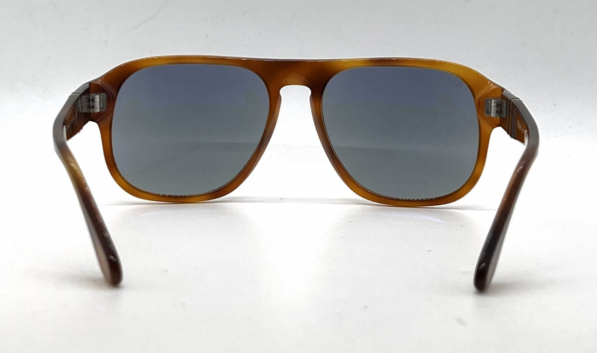 Persol Jean PO3310S 96/56 Terra di Siena Square Sunglasses-Light Blue Lenses-Unworn