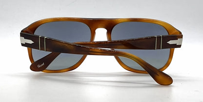Persol Jean PO3310S 96/56 Terra di Siena Square Sunglasses-Light Blue Lenses-Unworn