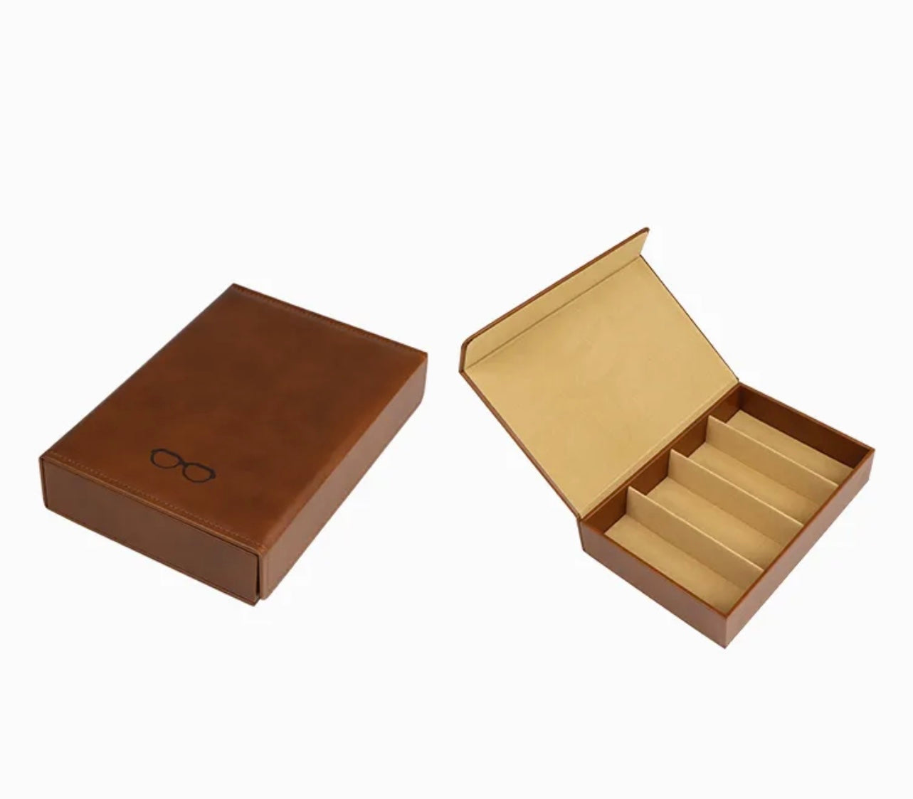 Eyewear Storage Organizer. Eco-Friendly Leather-4 Slots Perfect for Display, Storage or Travel