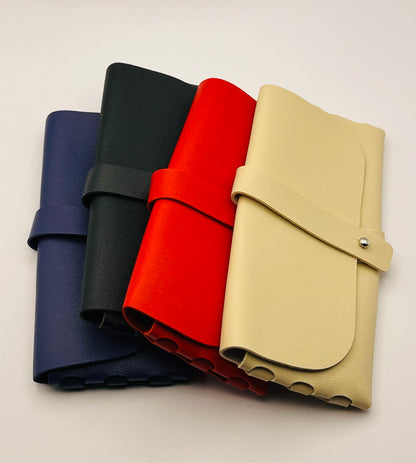 4 PACK: Soft Eco-Friendly Leather-Eyeglasses Case- Sleek & Secure - Perfect Fit!