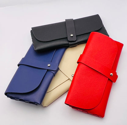 4 PACK: Soft Eco-Friendly Leather-Eyeglasses Case- Sleek & Secure - Perfect Fit!