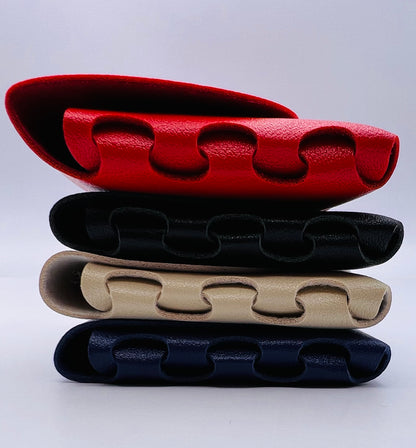 4 PACK: Soft Eco-Friendly Leather-Eyeglasses Case- Sleek & Secure - Perfect Fit!