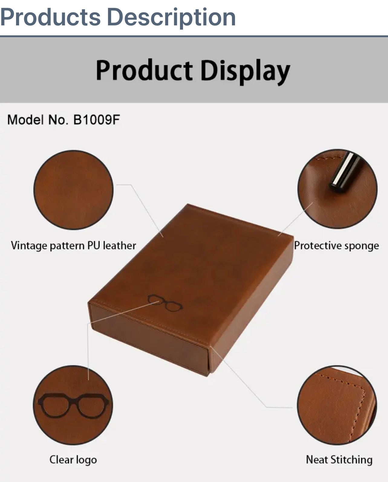 Eyewear Storage Organizer. Eco-Friendly Leather-4 Slots Perfect for Display, Storage or Travel