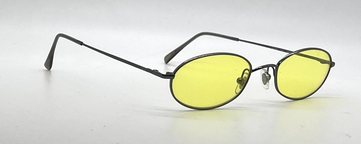 Ray-Ban RB6022 Gunmetal Oval Sunglasses-Custom Yellow Lenses-Unworn