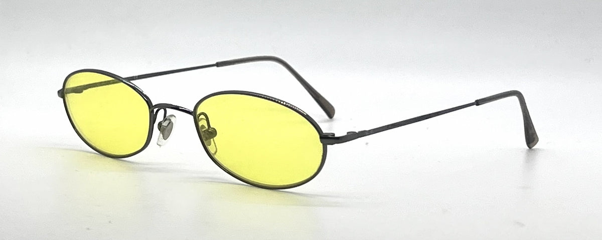 Ray-Ban RB6022 Gunmetal Oval Sunglasses-Custom Yellow Lenses-Unworn