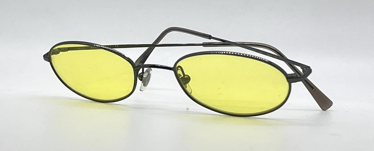 Ray-Ban RB6022 Gunmetal Oval Sunglasses-Custom Yellow Lenses-Unworn