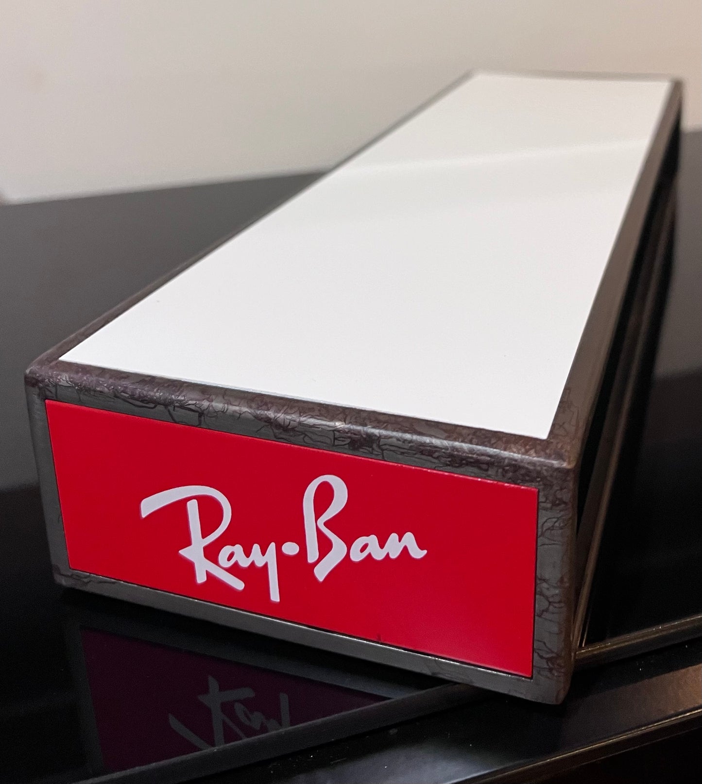 Ray-Ban Countertop Display-2”Riser Stand-Iconic logo-White Top-Patina Base