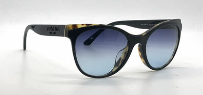 Prada VPR05W-F Black Tortoise Cat Eye Sunglasses-Blue Grey Gradient Custom Lenses-Unworn