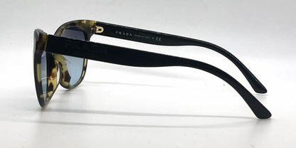 Prada VPR05W-F Black Tortoise Cat Eye Sunglasses-Blue Grey Gradient Custom Lenses-Unworn
