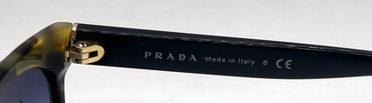 Prada VPR05W-F Black Tortoise Cat Eye Sunglasses-Blue Grey Gradient Custom Lenses-Unworn
