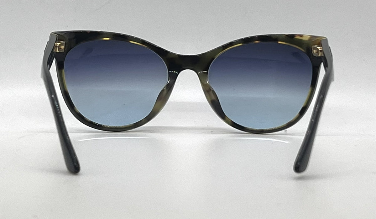 Prada VPR05W-F Black Tortoise Cat Eye Sunglasses-Blue Grey Gradient Custom Lenses-Unworn
