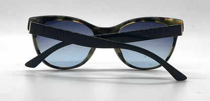 Prada VPR05W-F Black Tortoise Cat Eye Sunglasses-Blue Grey Gradient Custom Lenses-Unworn