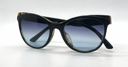 Prada VPR05W-F Black Tortoise Cat Eye Sunglasses-Blue Grey Gradient Custom Lenses-Unworn