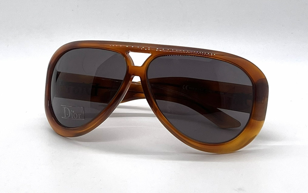 Dior AviaDior 1 056BN Oversized Aviator Luxury Sunglasses-Light Brown-Unworn