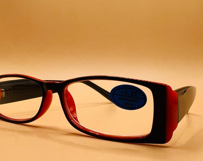 Pablo Zanetti Geometric Narrow Reading Glasses / Colorful Rectangular Frames w/ Aspheric Lens