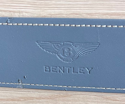 Bentley: Leather Stitched-Embossed-On Wood-Countertop Display-VERY RARE Two Piece Set