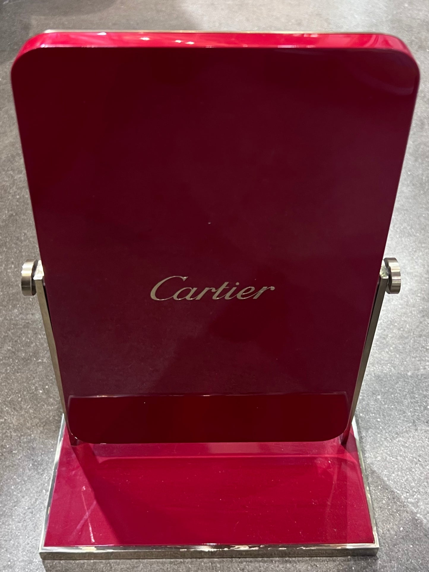 Cartier Mirror-Iconic Cartier Red Piano lacquer with Gold Trim & Cartier Logos