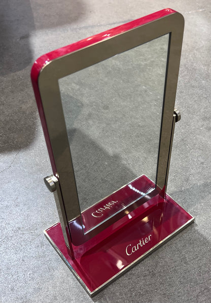 Cartier Mirror-Iconic Cartier Red Piano lacquer with Gold Trim & Cartier Logos