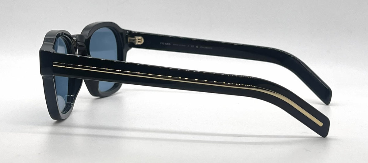Prada PR A16S 16K-04D Black Geometric Sunglasses-Light Blue Custom Lenses-Unworn