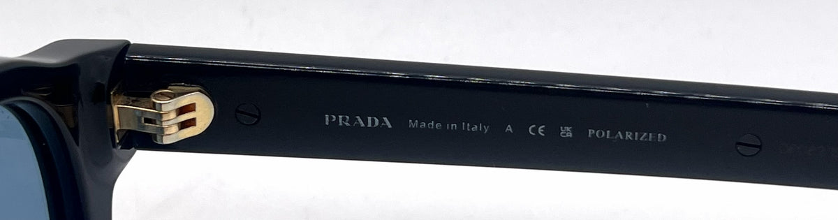 Prada PR A16S 16K-04D Black Geometric Sunglasses-Light Blue Custom Lenses-Unworn