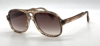 Tart Optical Smoke Brown Double Bridge Aviator Sunglasses Custom Gradient Lenses