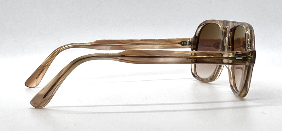 Tart Optical Smoke Brown Double Bridge Aviator Sunglasses Custom Gradient Lenses