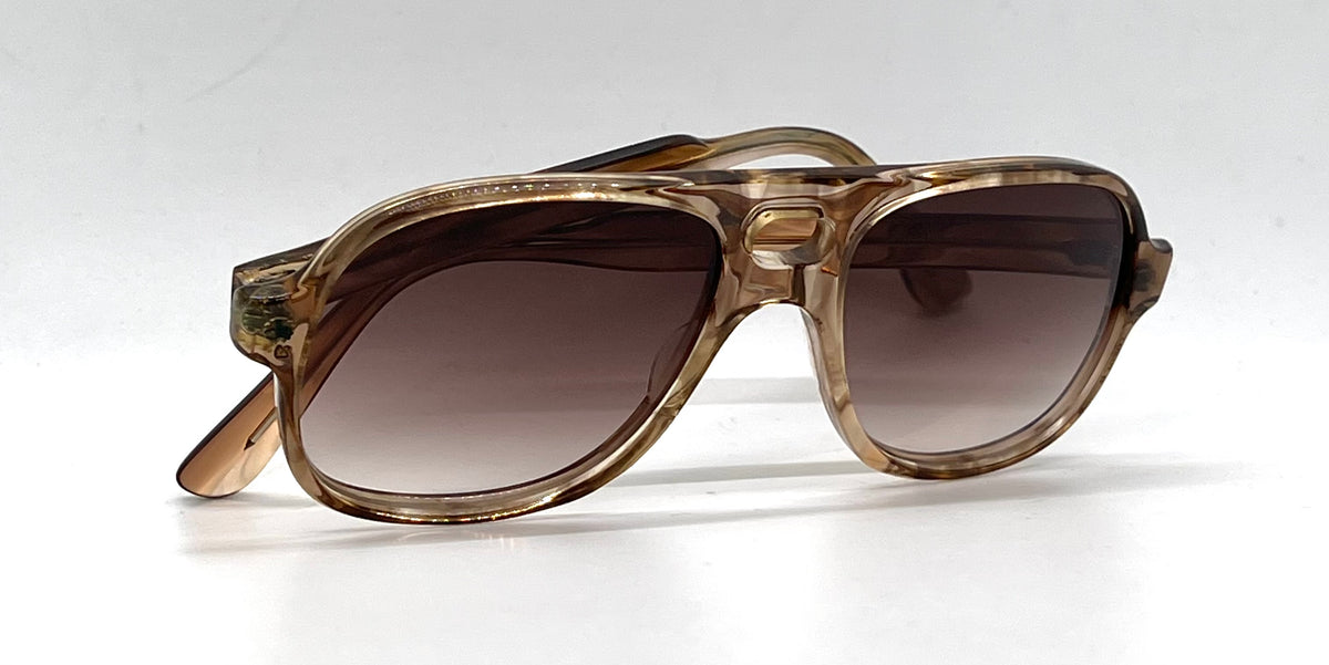 Tart Optical Smoke Brown Double Bridge Aviator Sunglasses Custom Gradient Lenses